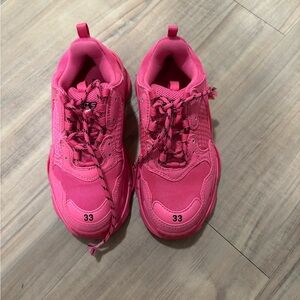Kids' Bright Pink Athletic Sneakers